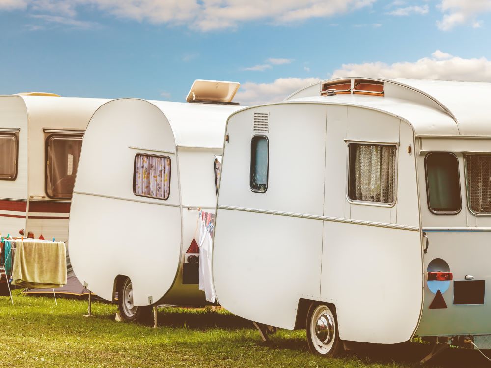 small white rv trailers in a row Tips for first time RVers